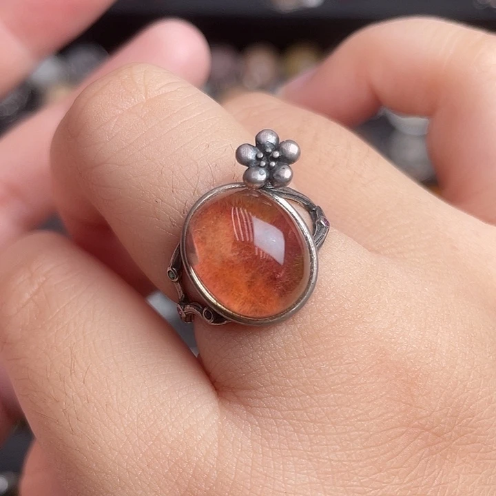 水晶戒指银S925镶嵌