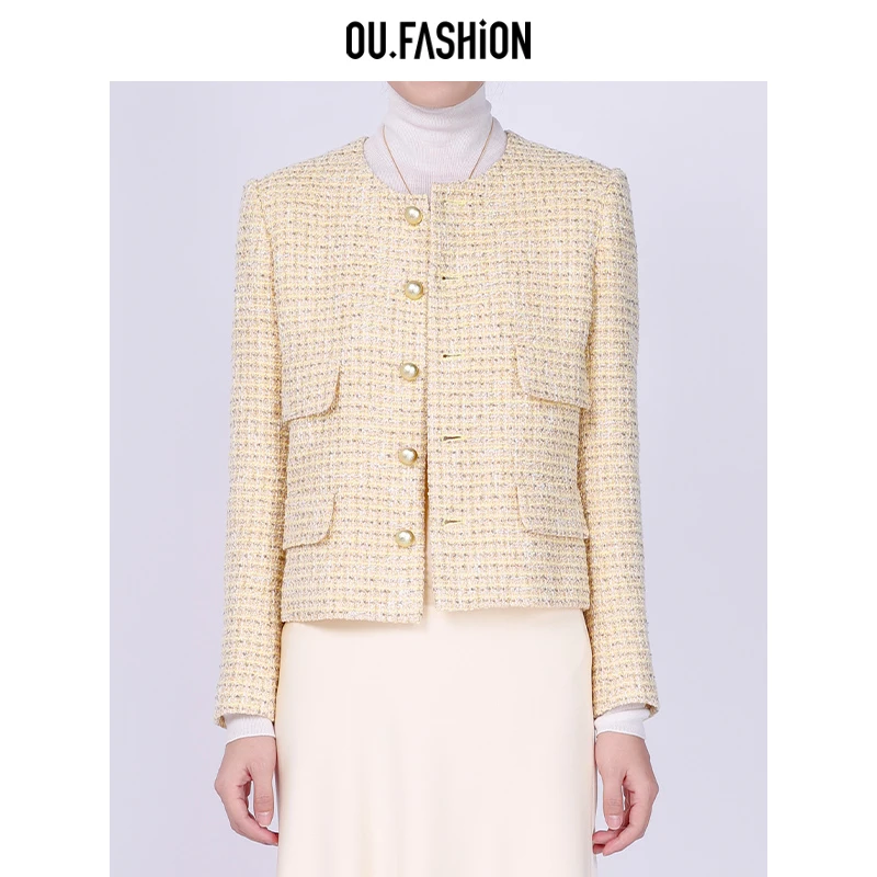 OU.FASHION/欧点法式小香风休闲气质外套1072440399