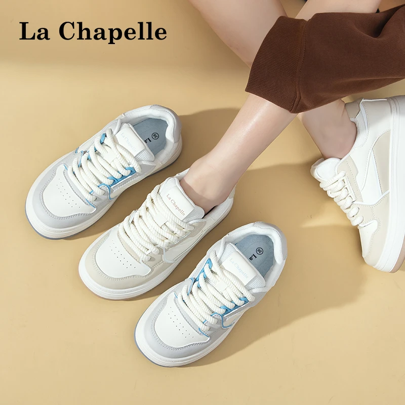 拉夏贝尔厚底板鞋女时尚休闲运动鞋明星同款百搭鞋子夏季LX8001