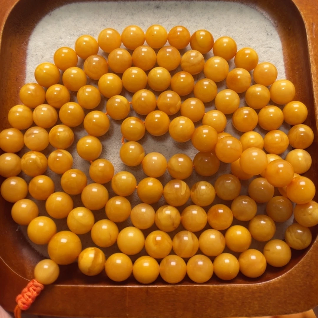 蜜蜡未镶嵌项链108