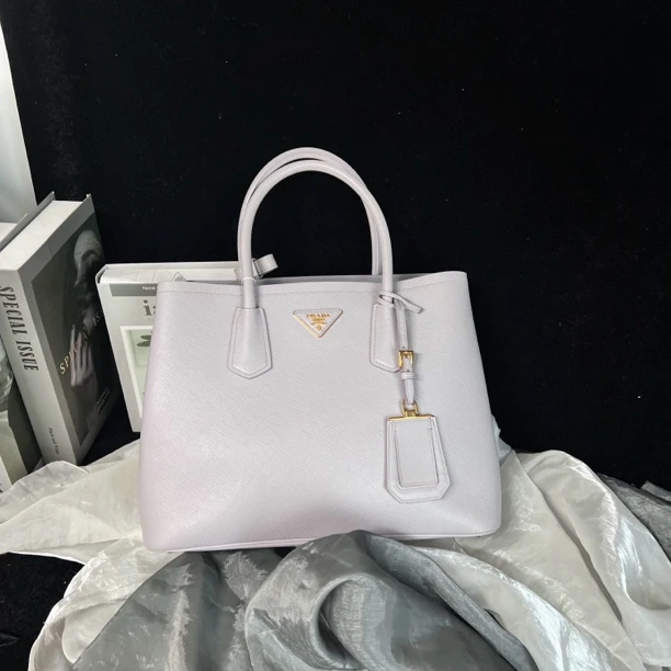 95新 Prada/普拉达 Prada香芋紫double手提包