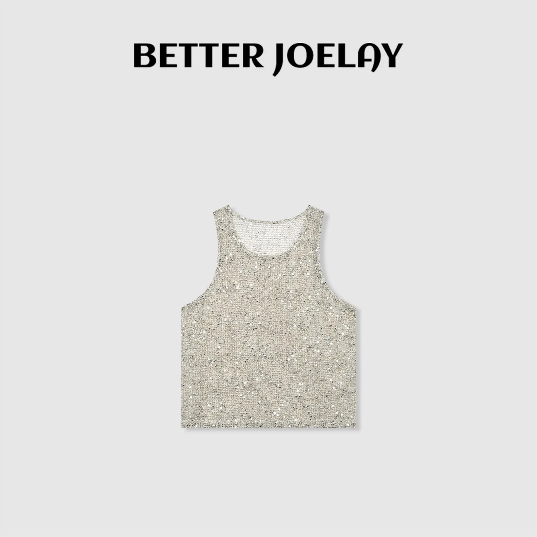 BETTERJOELAY -【慵懒珠片】时尚吊带背心性感百搭气质休闲风Z0778