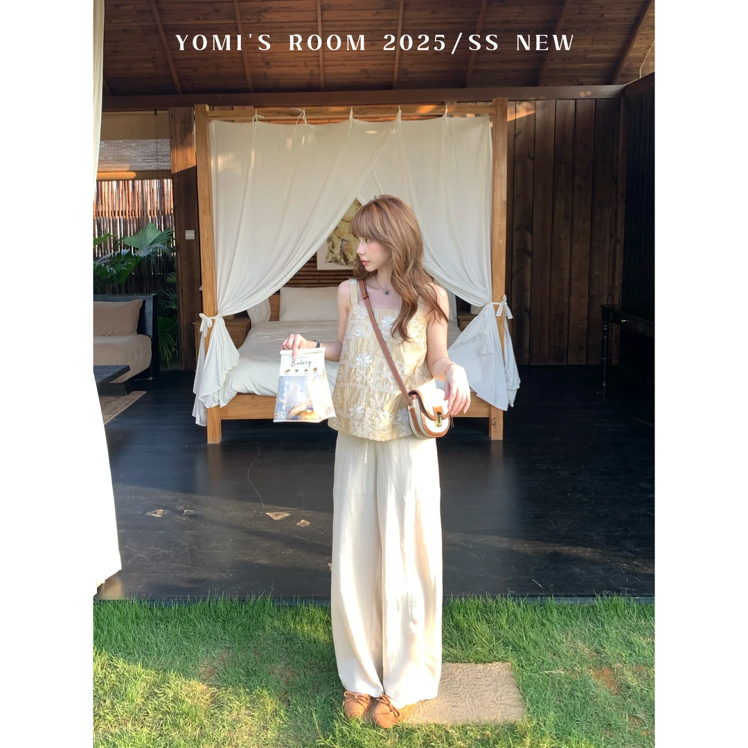 YOMI小个子【兰亭序】新中式气质通勤刺绣显瘦优雅背心上衣女夏季