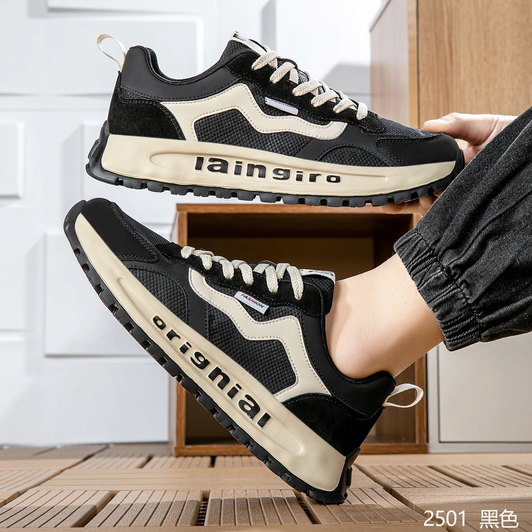 【爆款推举】2025春夏新款阿甘鞋男士休闲网面软底轻便时尚百搭透气