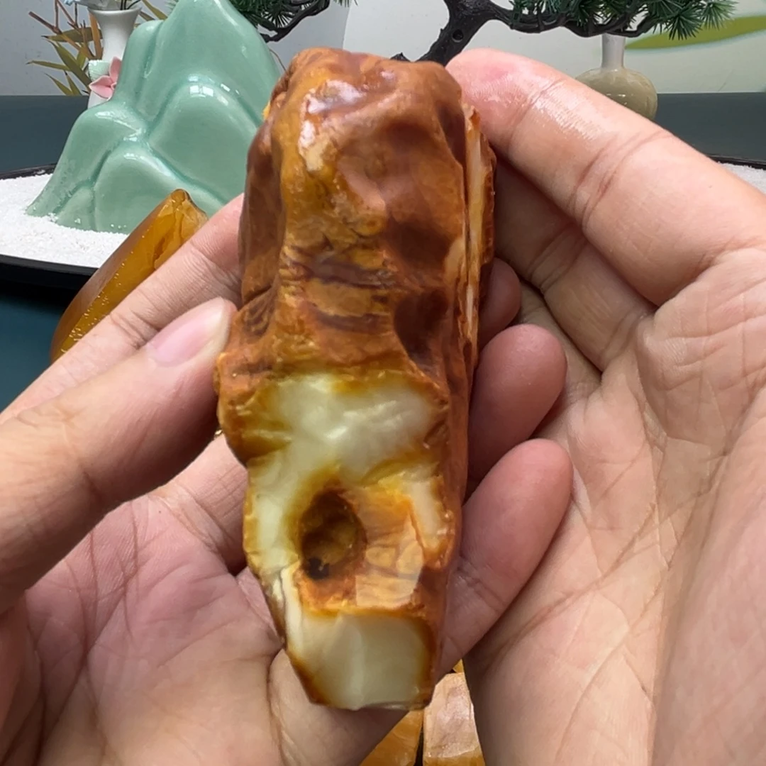 偶***之定制琥珀未镶嵌蜜蜡原石不退不换