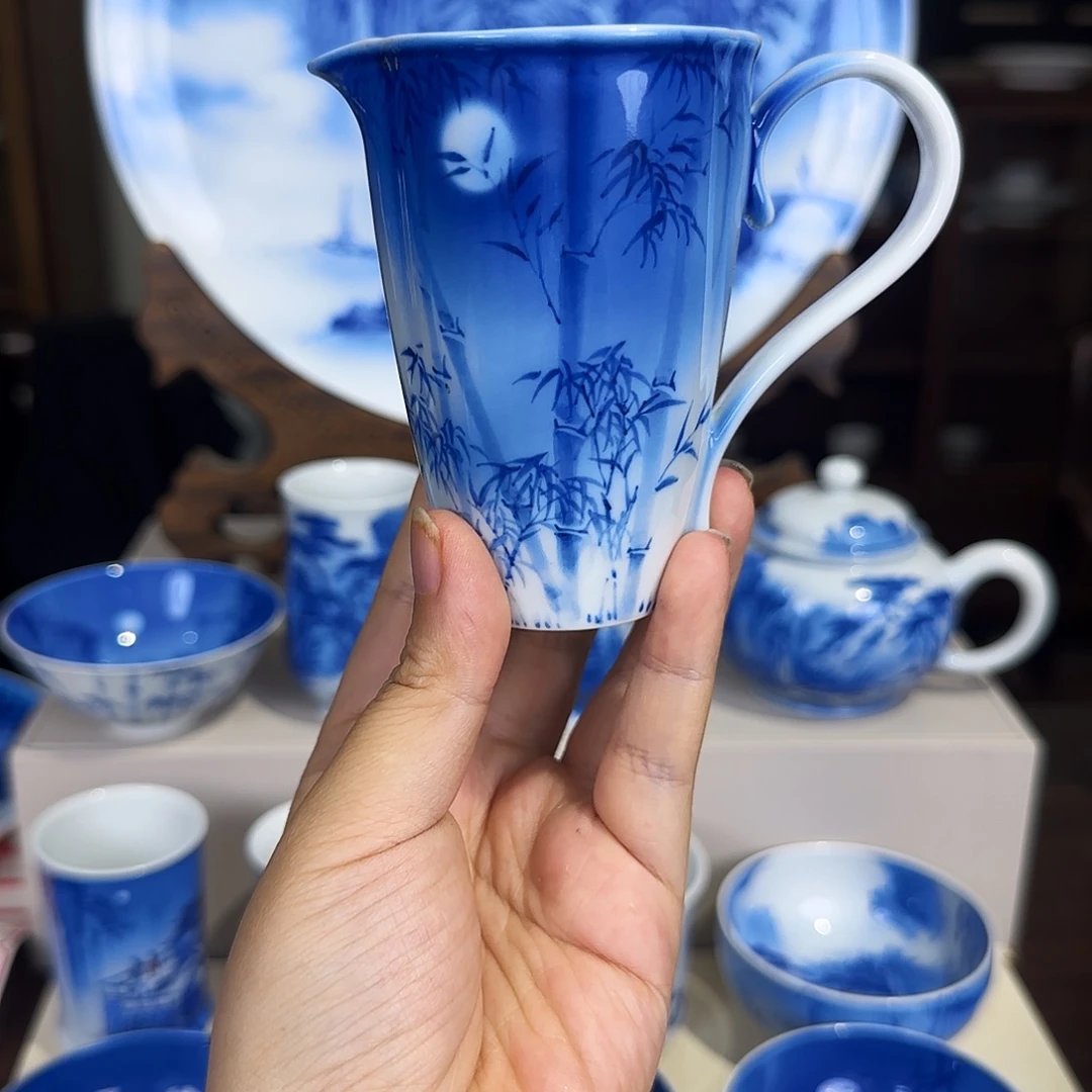 专***石青花竹子夜景公道