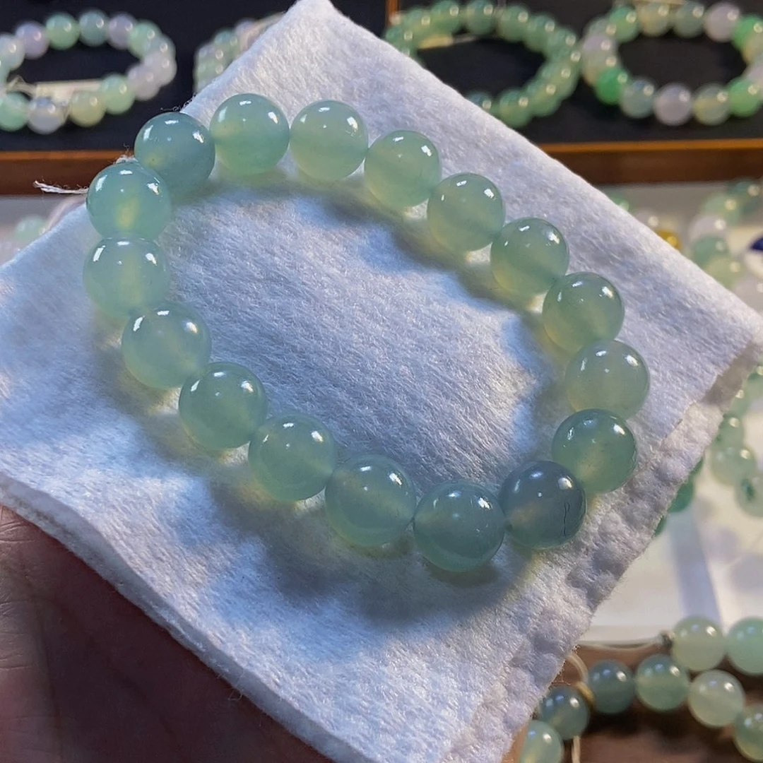 定制翡翠未镶嵌翡翠手串卡12+