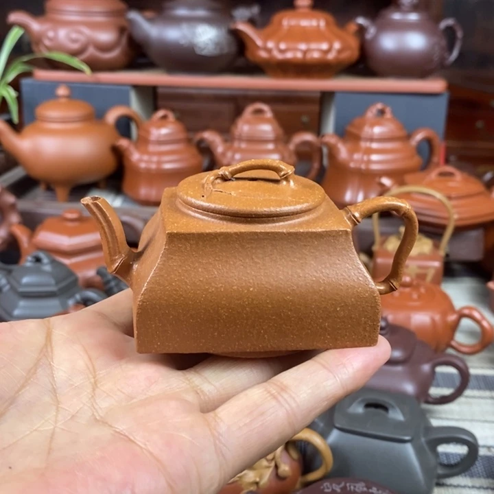 茶壶紫砂方竹石瓢130cc原矿老降坡泥特价