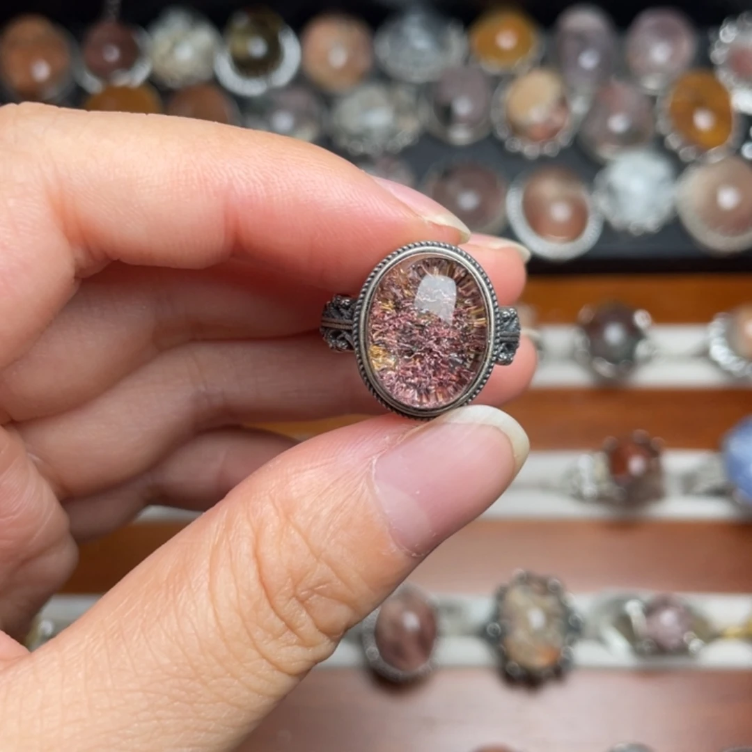 银S925镶嵌戒指水晶