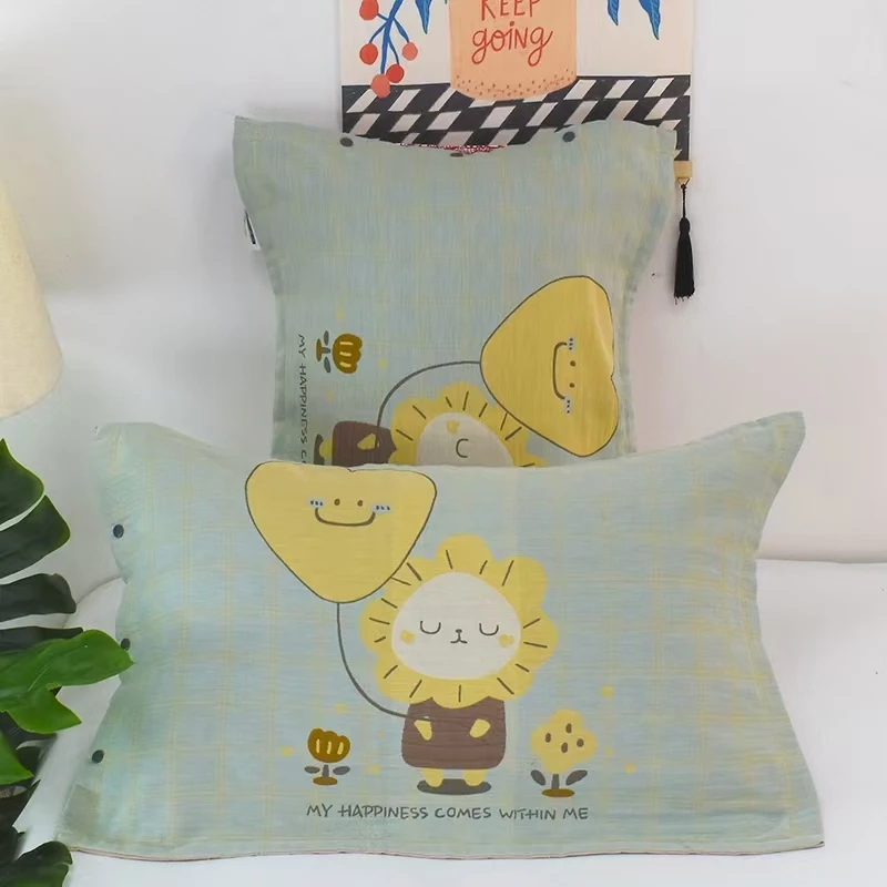 【气球小狮】54*80cm枕套高端舒适亲肤加厚棉枕套一对装枕巾一对装