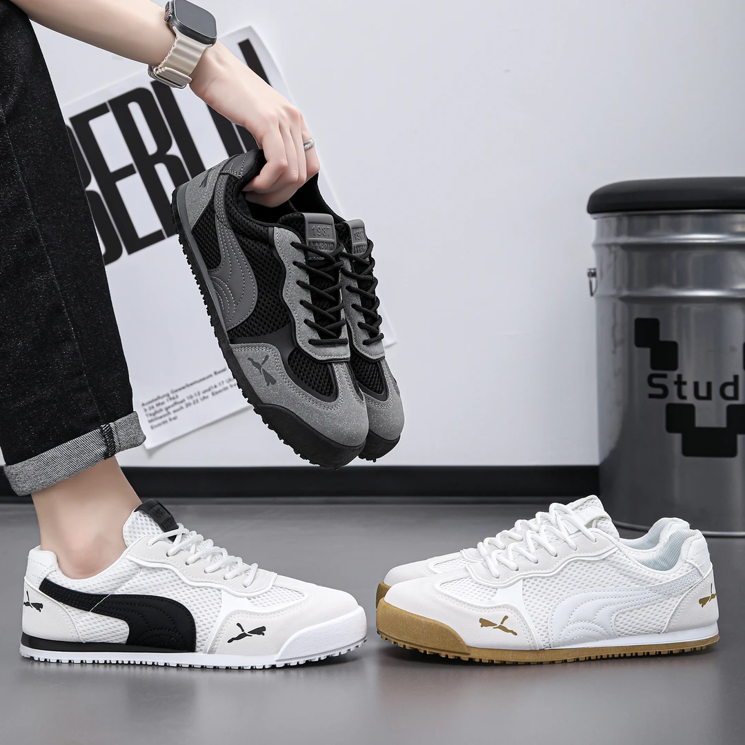 2025新款德迅休闲夏季圆头透气网面鞋潮流时尚百搭网面经典休闲风