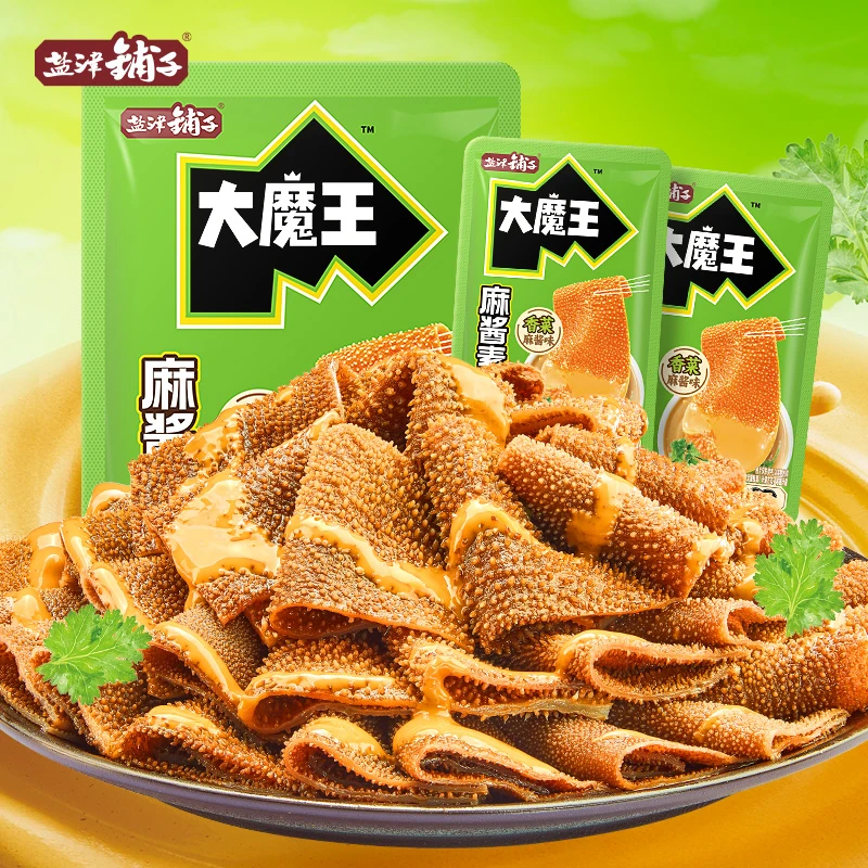 盐津铺子大魔王香菜麻酱素毛肚六必居魔芋丝解馋小零食追剧