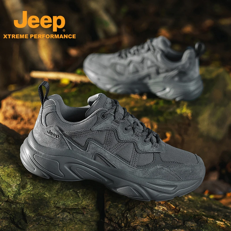 Jeep吉普男士徒步鞋秋季户外休闲运动登山透气轻便耐磨运动鞋