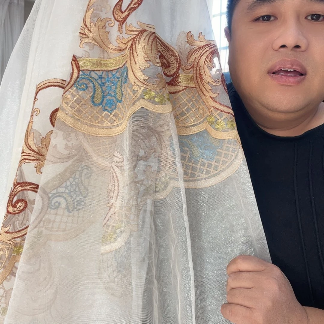 心***愿纱定制产品绣花2.6米