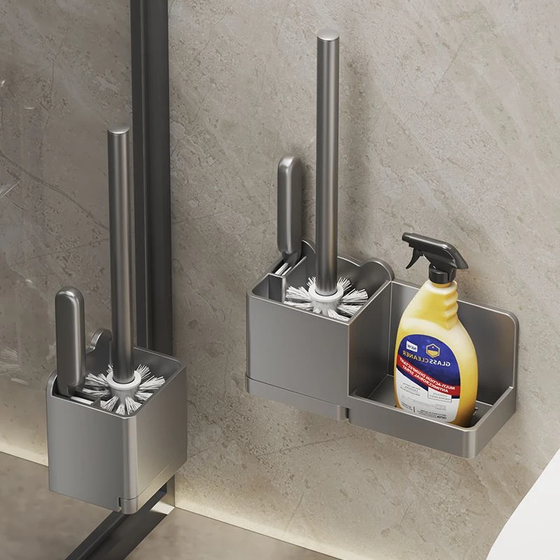 浴室壁挂式长柄马桶刷家用去死角厕所免打孔挂墙式卫生间洁厕刷