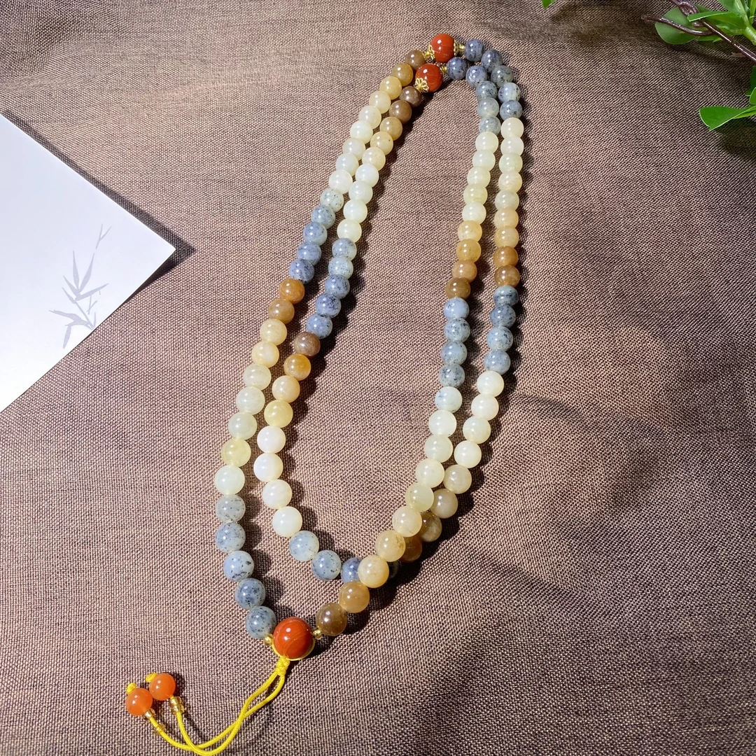 和田玉楼兰三色毛衣链 8m