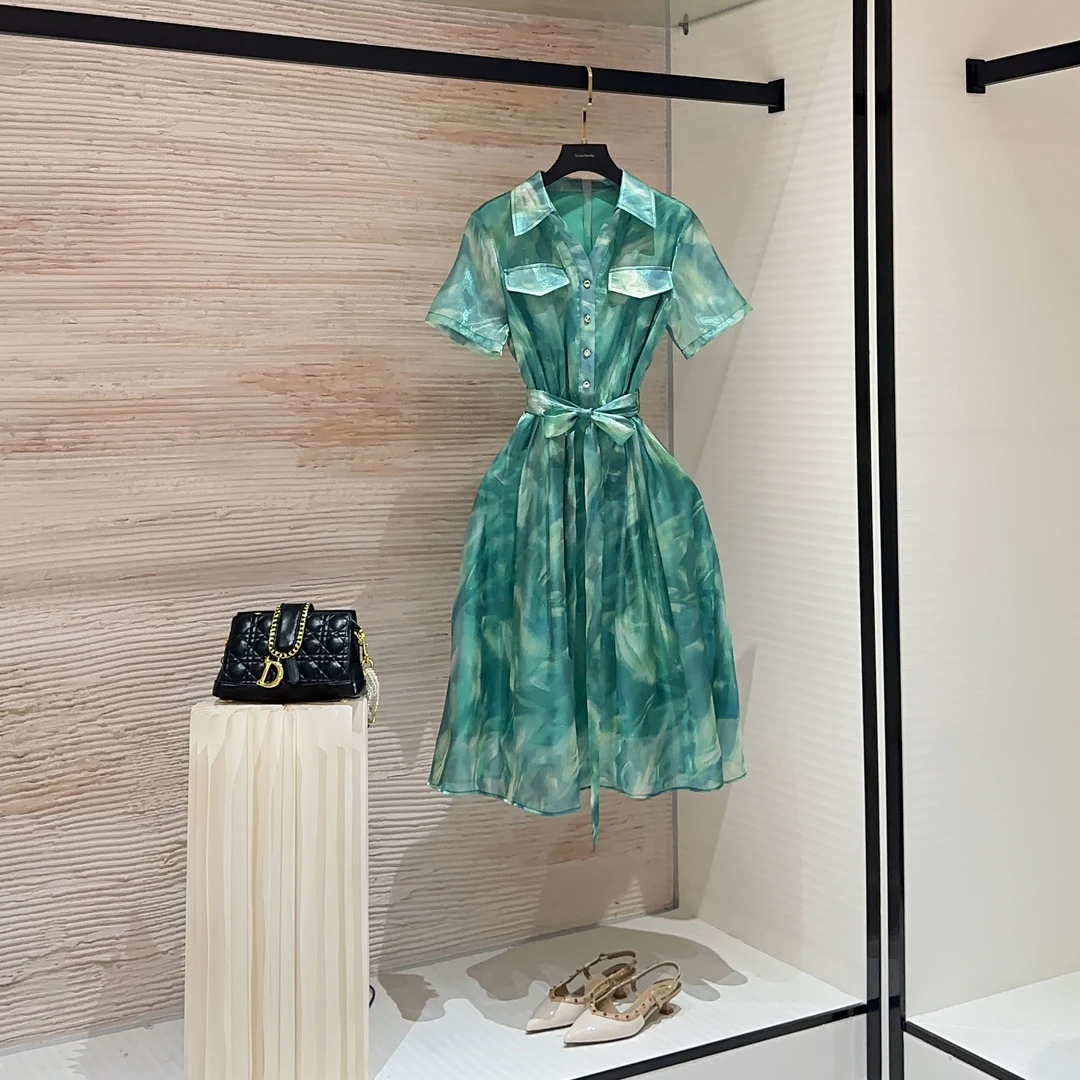 【vian专属】夏季时尚设计师法式轻奢小众高级感显瘦连衣裙CO-76