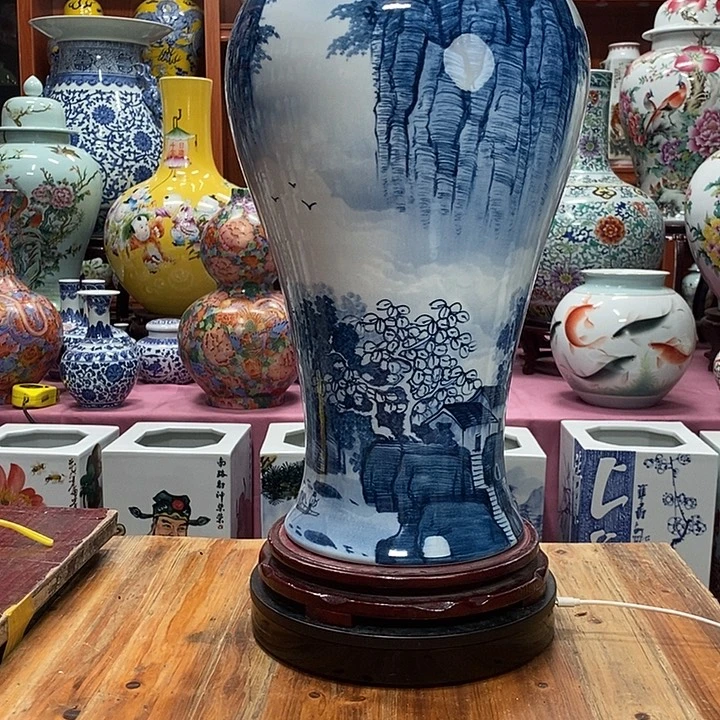 老***程景德镇陶瓷手工手绘花瓶摆件
