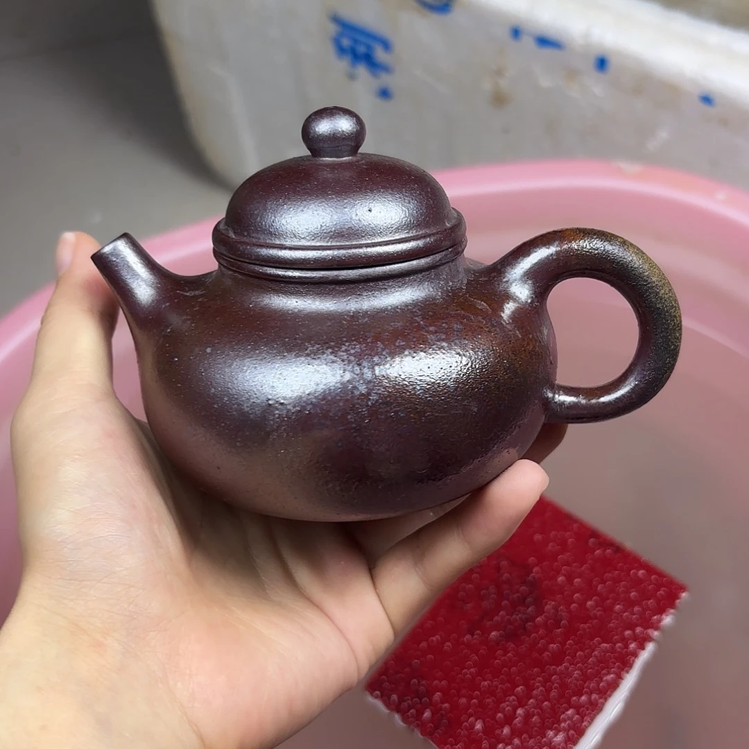 茶壶紫砂瑕疵柴烧紫砂天青容天