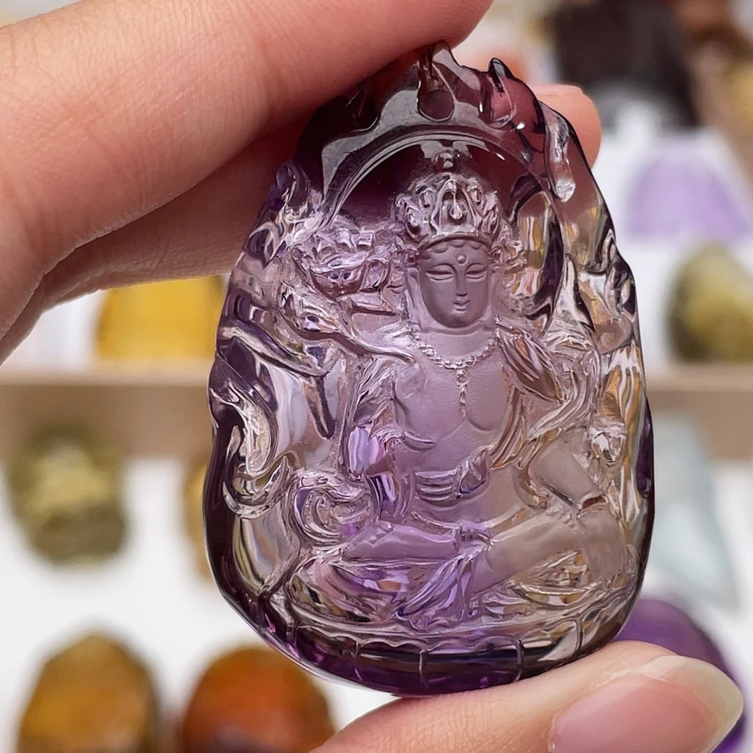 水晶未镶嵌颈饰定制吊坠观音