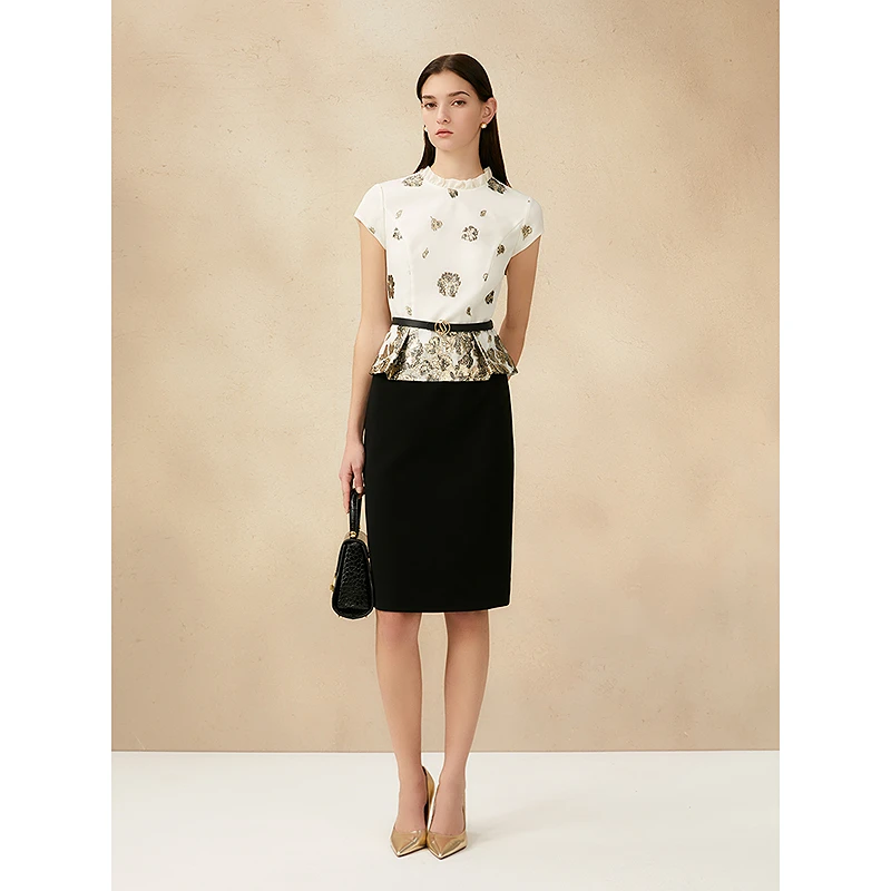 Song of Song歌中歌气质时尚夏季复古修身印花连衣裙5C65205410