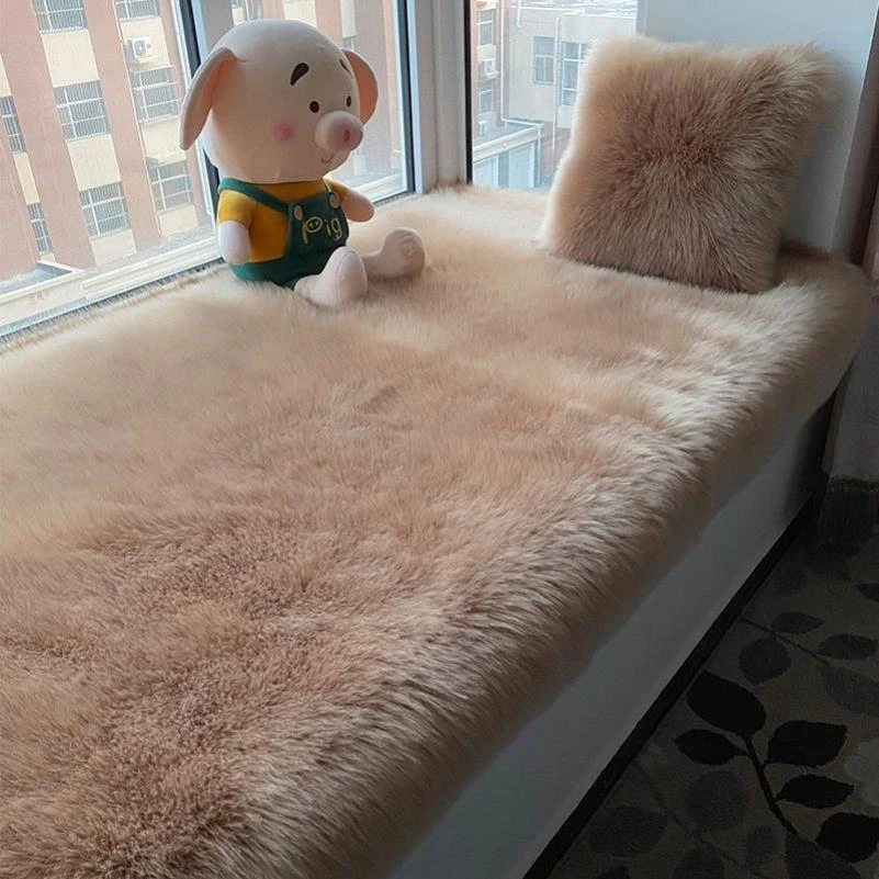 北欧长毛绒加厚飘窗垫窗台垫防滑阳台坐垫卧室沙发垫彷羊毛可定做