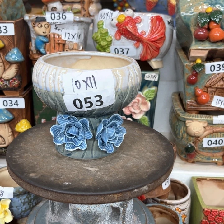 紫砂花盆粗陶材质多肉花盆