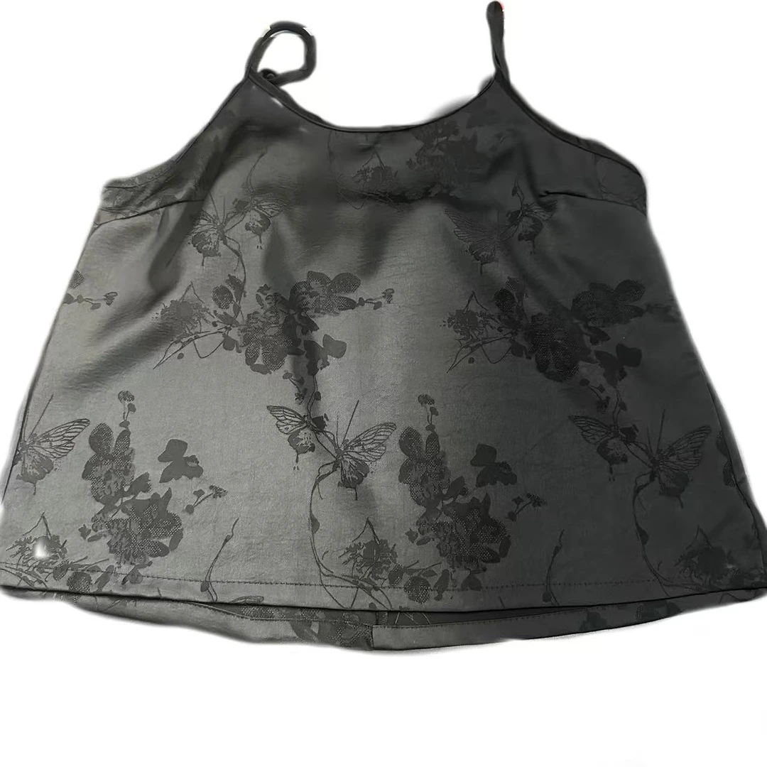 0134/#新款新中式《彼岸花开》气质时尚薄款绣花吊带百搭拼接女背心