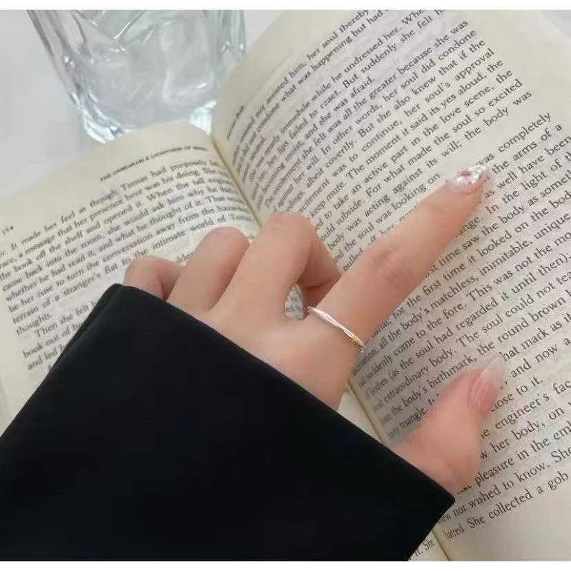 925银戒指 多巴胺彩虹不规则竹节戒指#SSE445