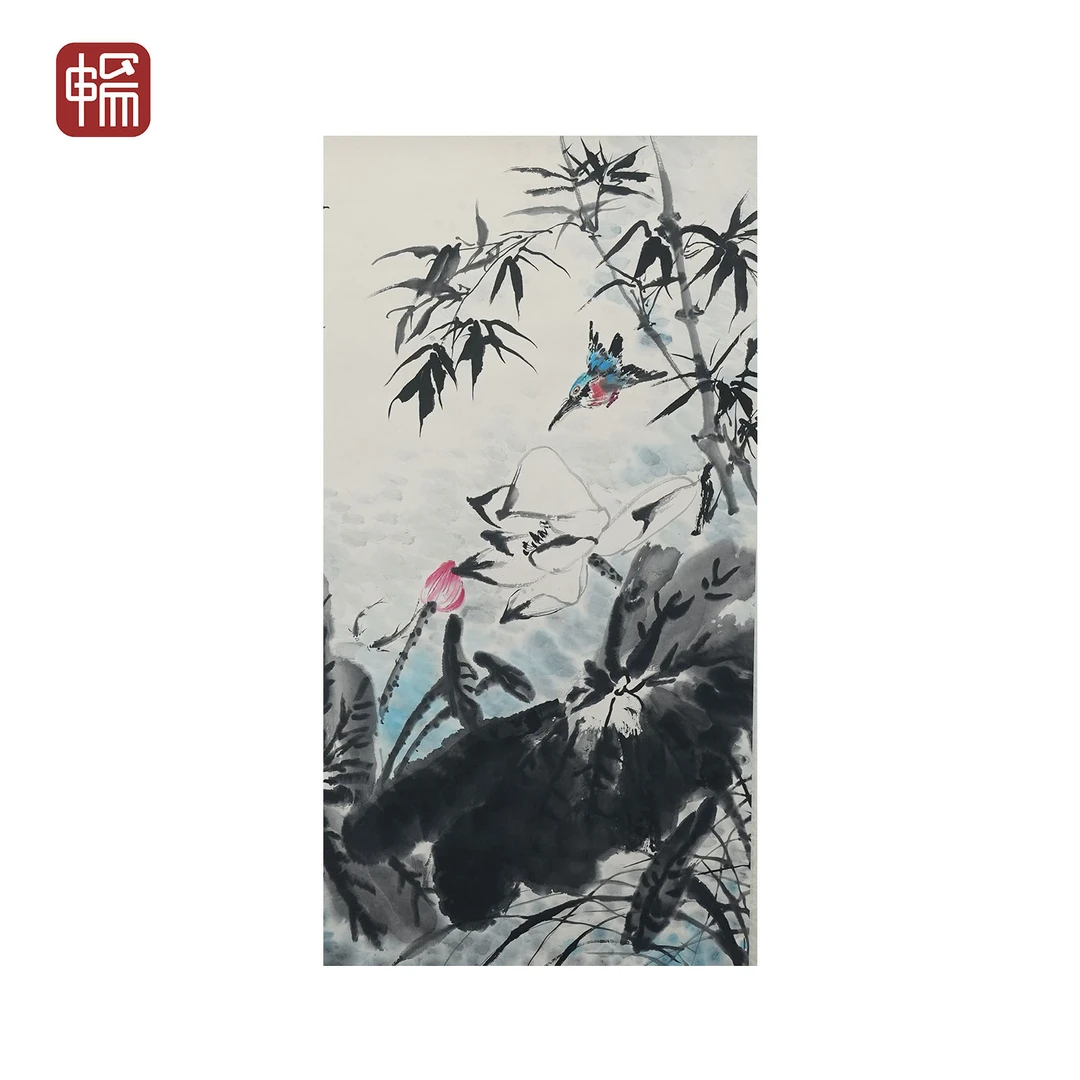 DL001 1984年作《莲塘清趣图》 85*52.5 （4）纸本立轴  FL