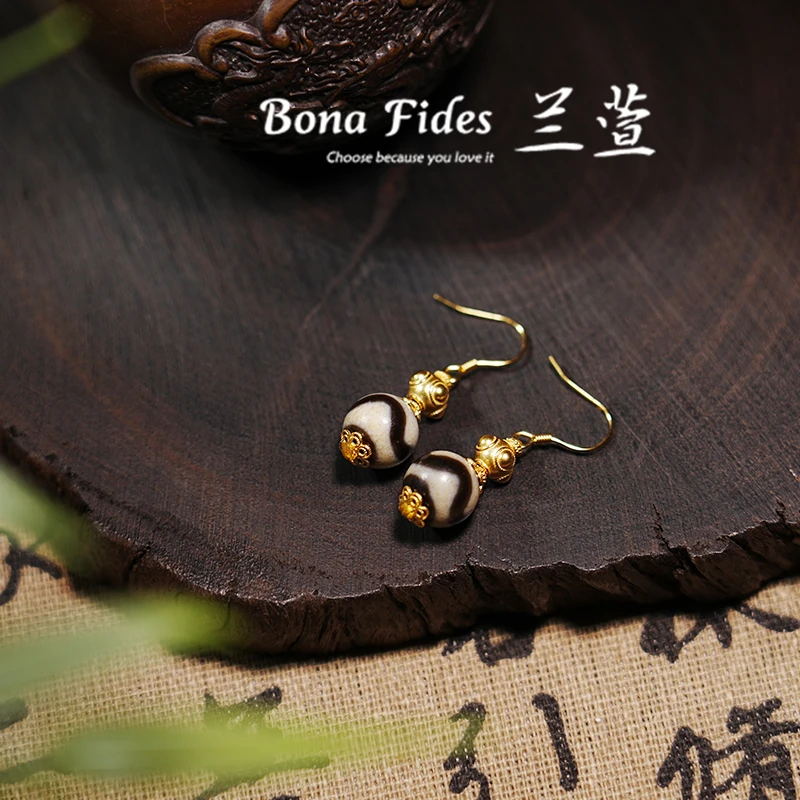 【兰萱 • 新玛瑙天缘工艺系列】新玛瑙耳环款多样性发货发其一对　49