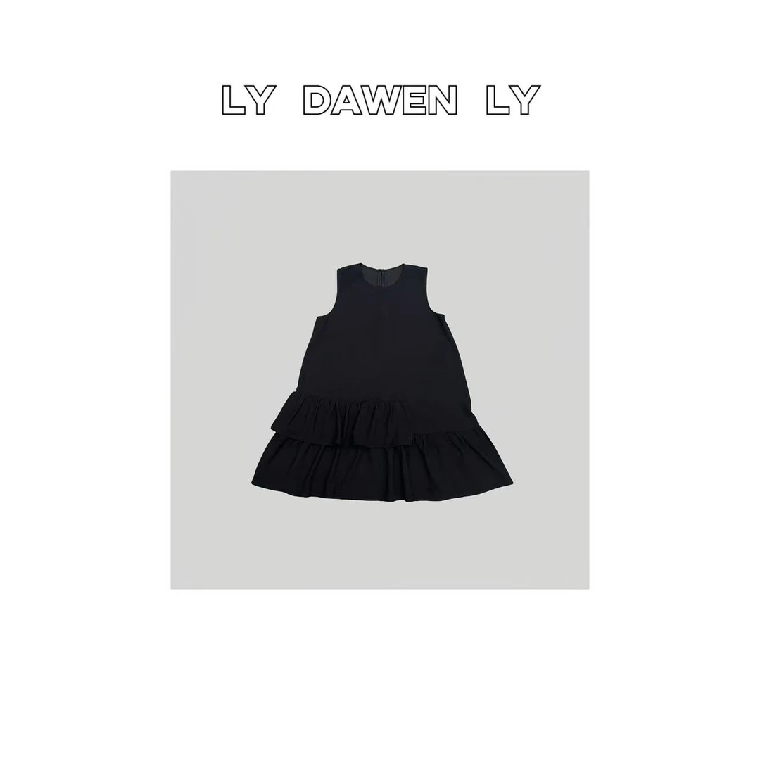 DAWEN  | 高级感简约显瘦无袖荷叶边连衣裙 M274#