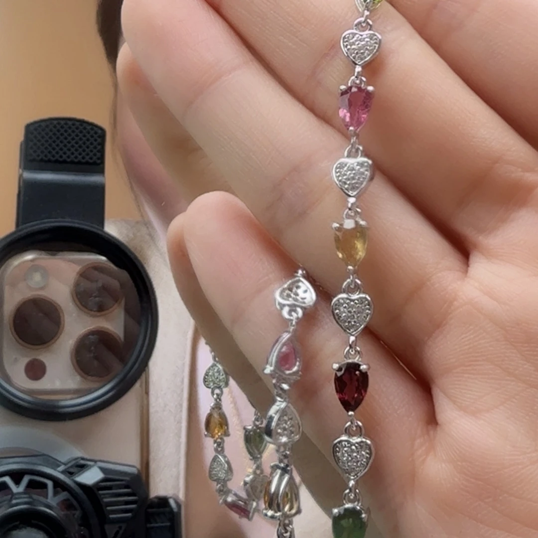 碧玺手链银S925镶嵌