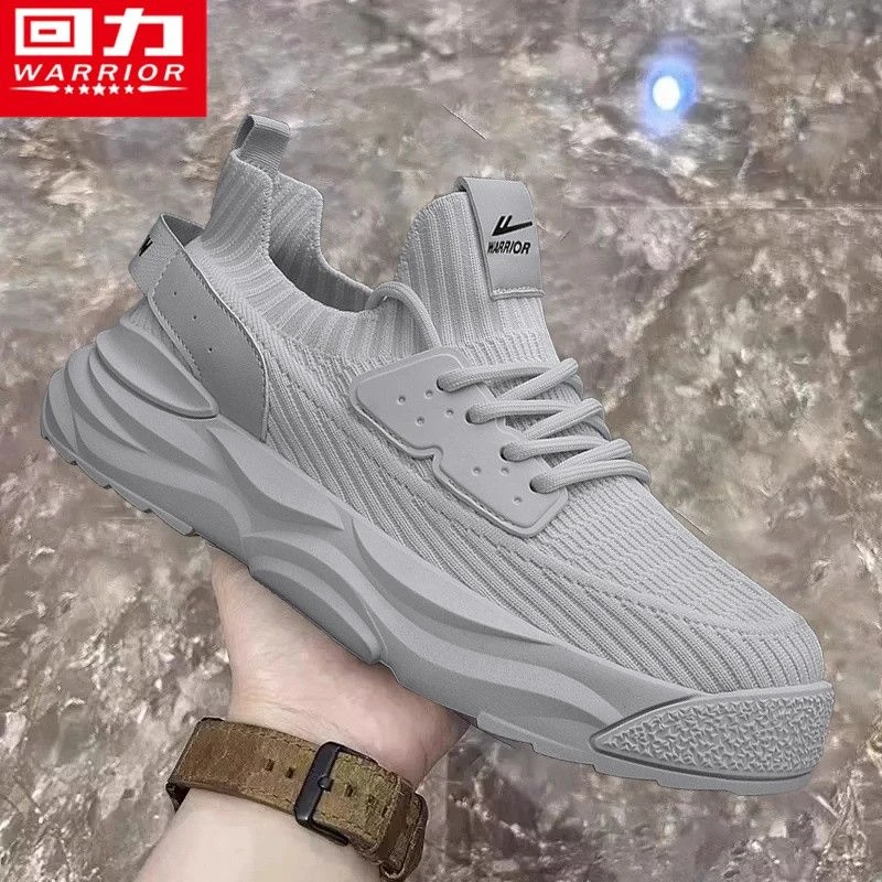 Warrior/回力男鞋夏季透气飞织网面网鞋增高老爹运动防滑潮鞋