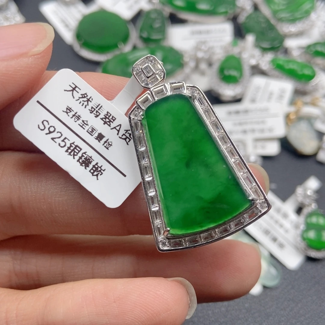 翡翠银S925镶嵌颈饰