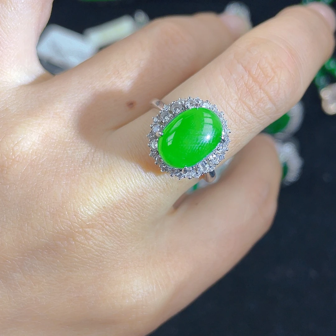 翡翠吊坠(不含链)银S925镶嵌