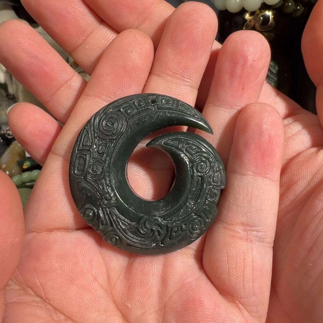 和田玉（青玉）未镶嵌颈饰时来运转仿古件 福利14