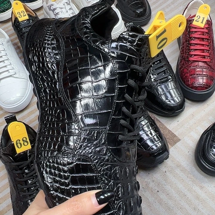 鳄鱼皮（革）鳄鱼皮包底休闲鞋