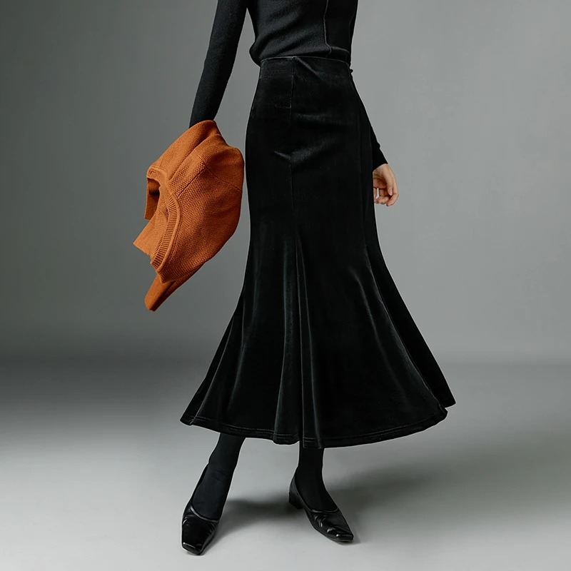 晚白【新品】半裙鱼尾半身裙25071001