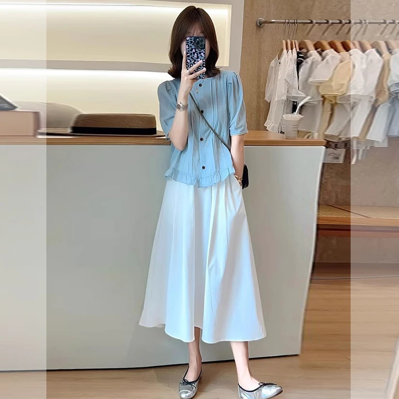2025超火裙子一整套轻奢气质减龄两件套正式场合新款衬衫套装裙