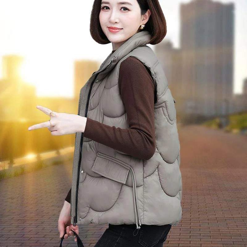 啄木鳥棉马甲坎肩短款外套女2025年秋冬新款背心坎肩休闲马夹上衣