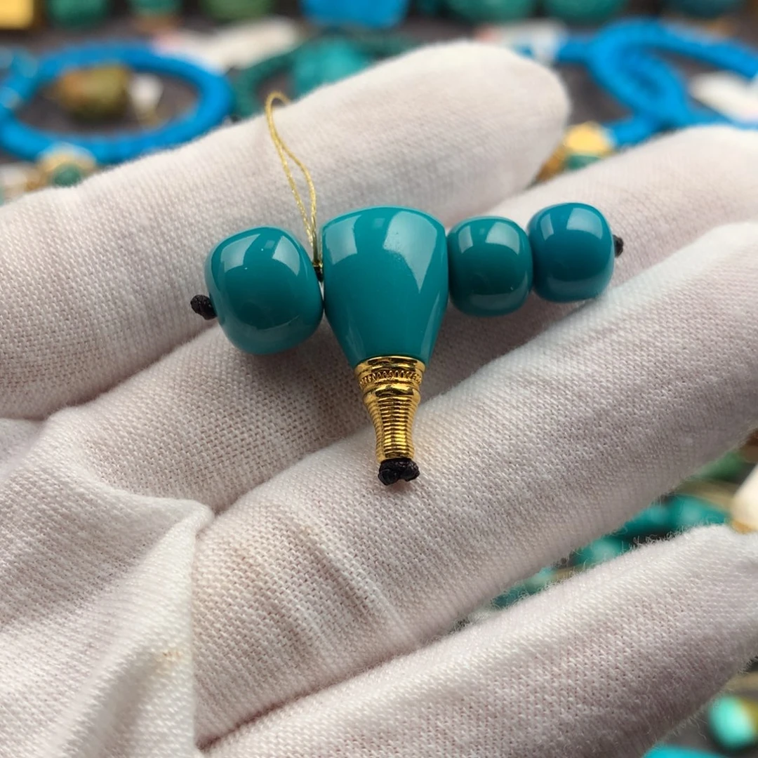 绿松石18K金镶嵌绿松石8+10mm