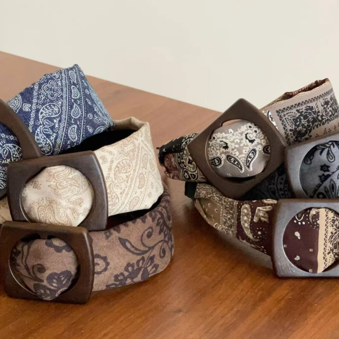 秋冬美拉德腰果花圆环宽发箍高颅顶复古高级感头箍女洗脸发捆头饰