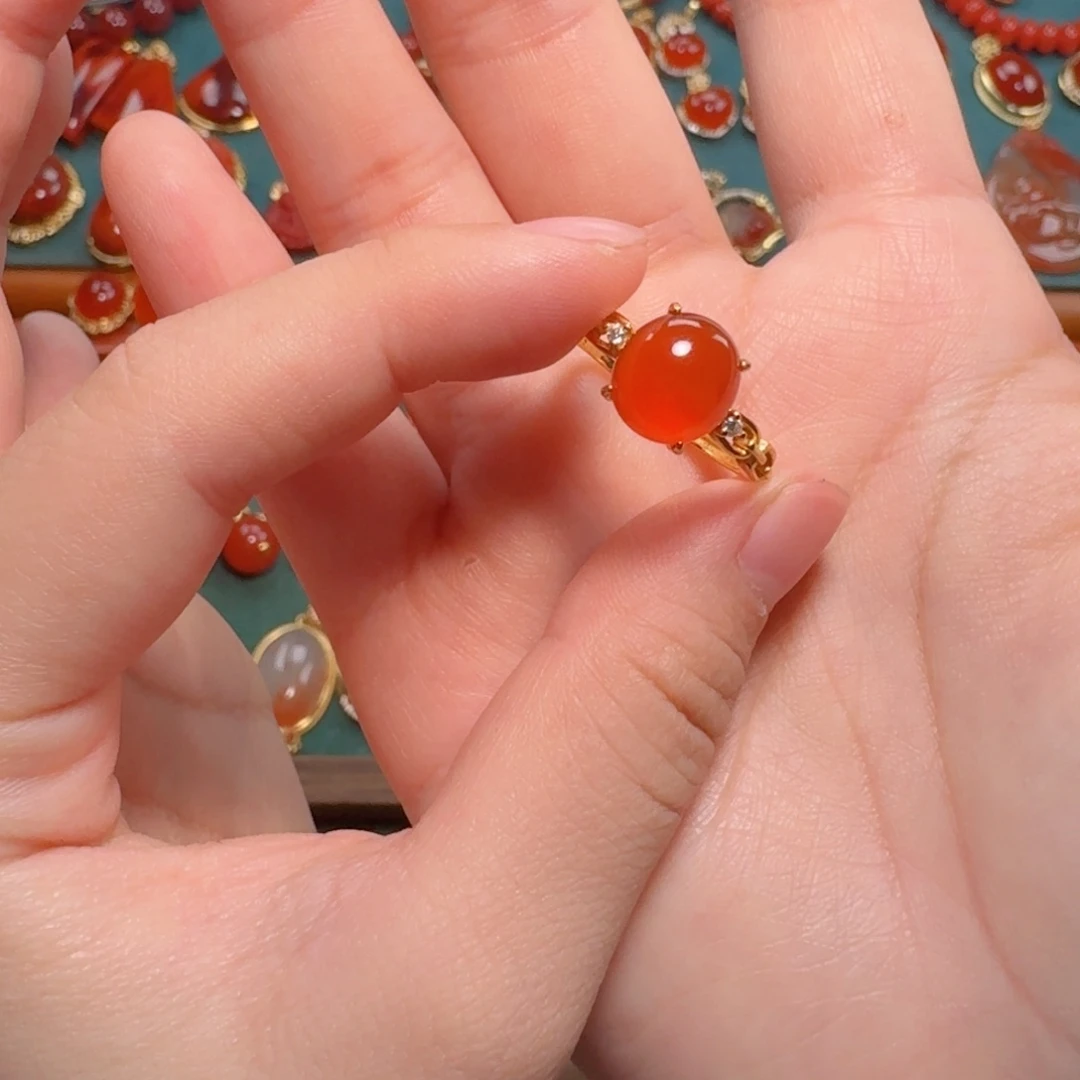 银S925镶嵌5+南红南红玛瑙