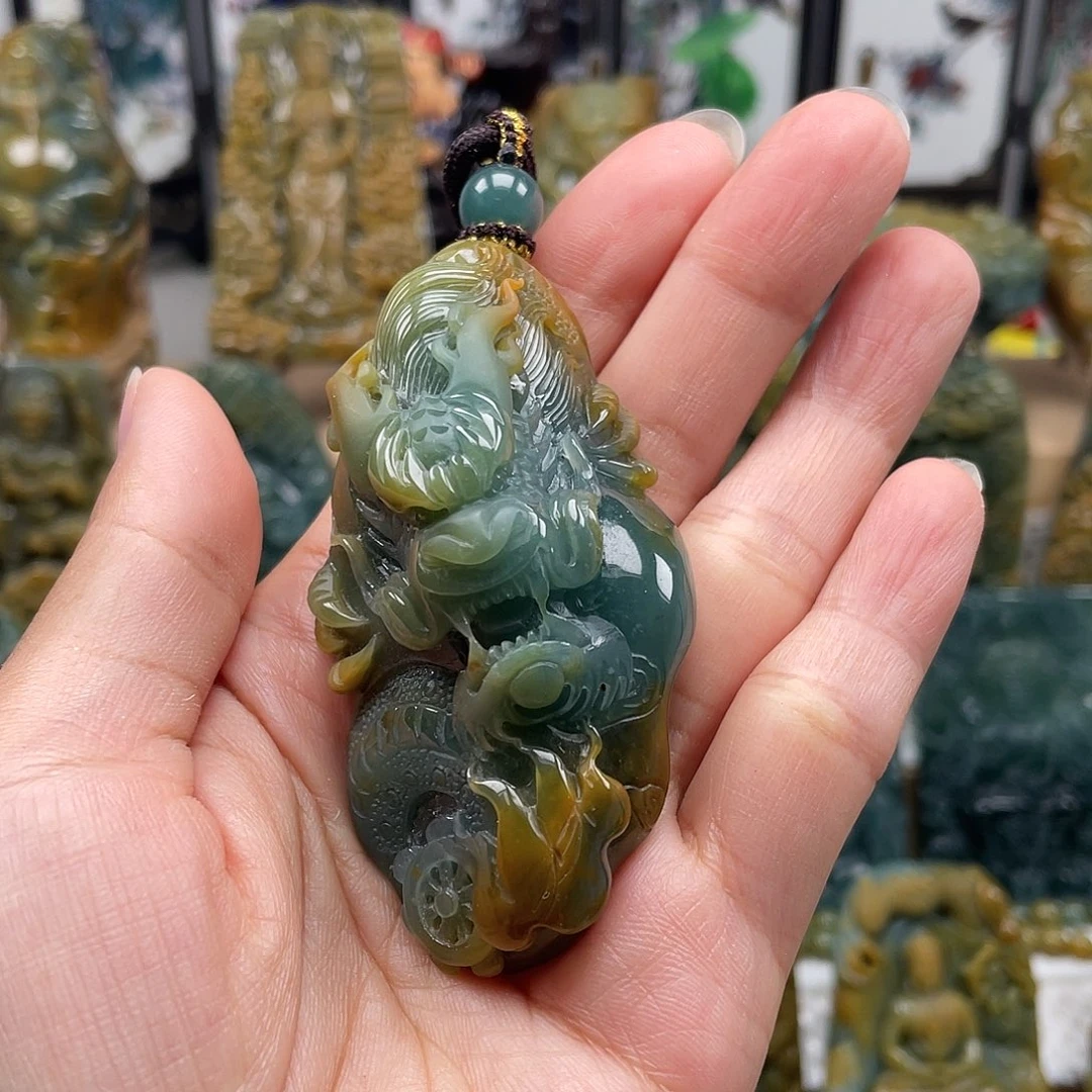 翡翠未镶嵌颈饰天然翡翠a货龙