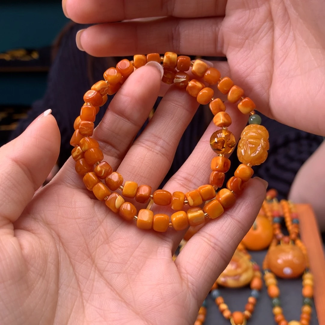 蜜蜡未镶嵌手串天然