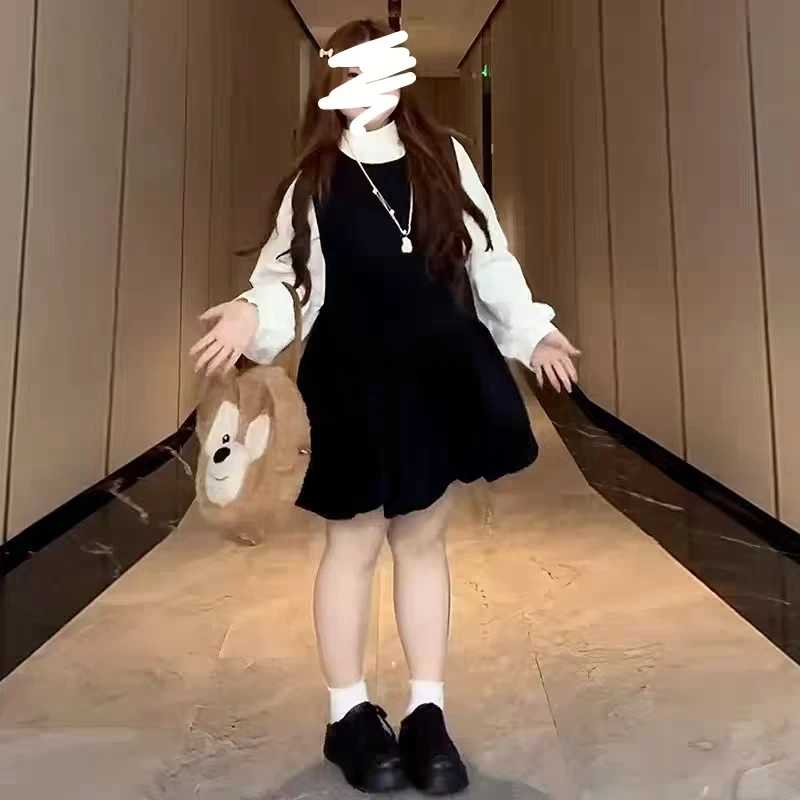 清妍减龄长袖衬衫花苞背心裙两件套显瘦小套装99571、99572
