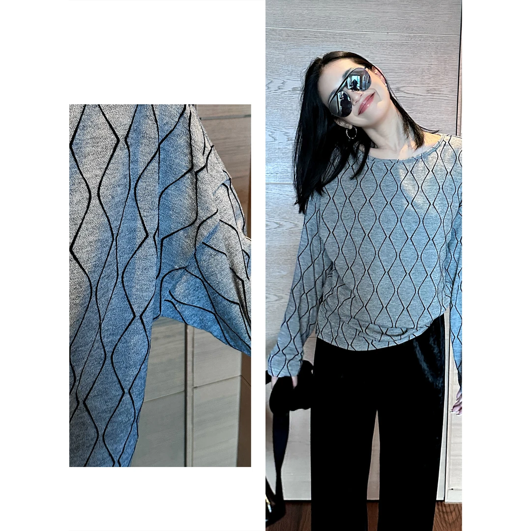 紫紫  菱格之美   秋冬人棉织物上衣毛衣ZD08SZYL636