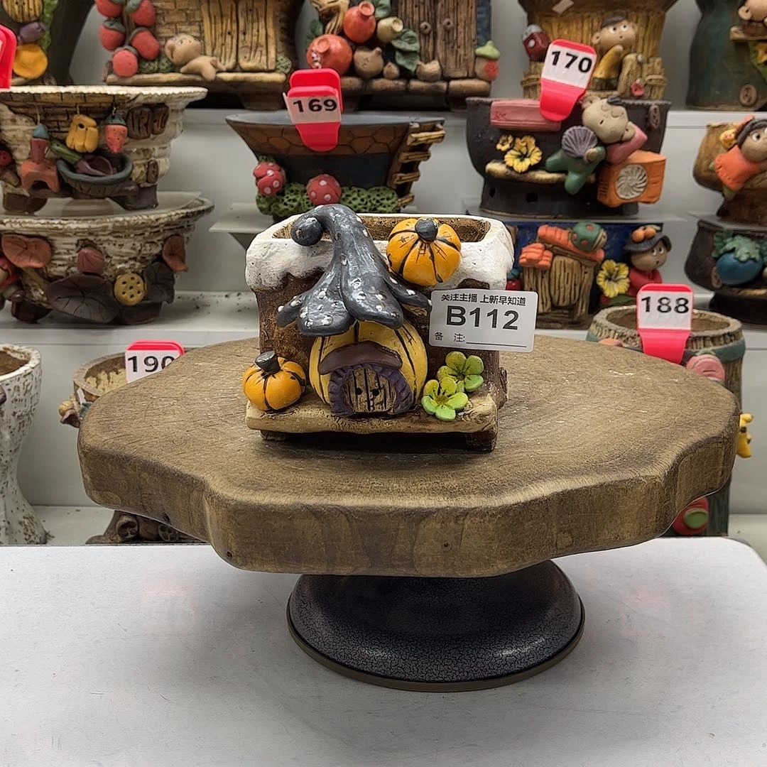 花盆112白狐花盆手捏