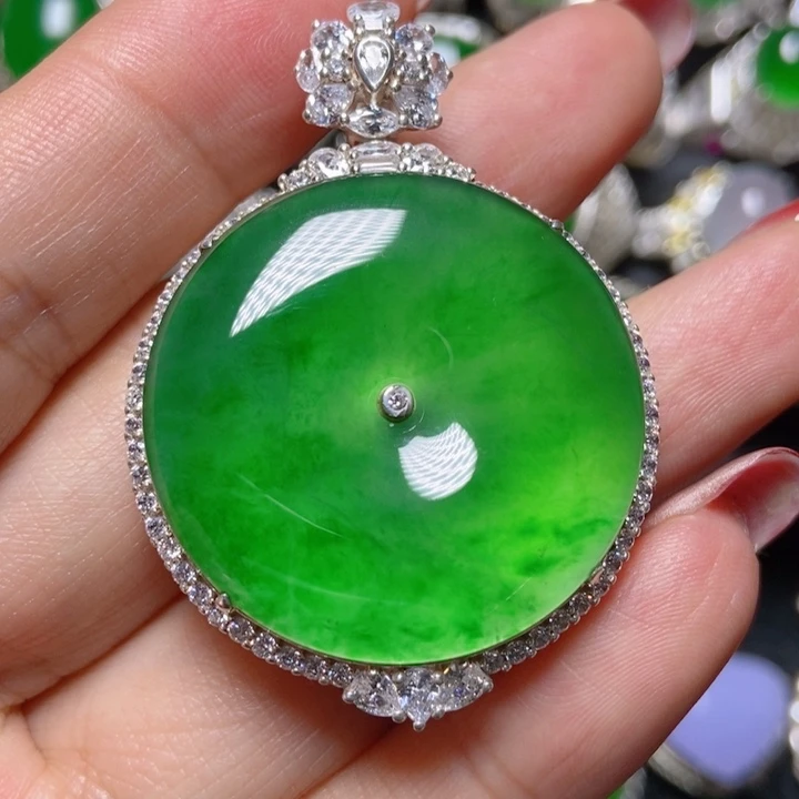 颈饰银S925镶嵌翡翠翡翠